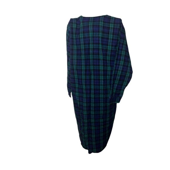 VINTAGE L.L. Bean Plaid Tartan Flannel Night Shirt Nightgown LL Bean Mens VTG 19 - Picture 6 of 10
